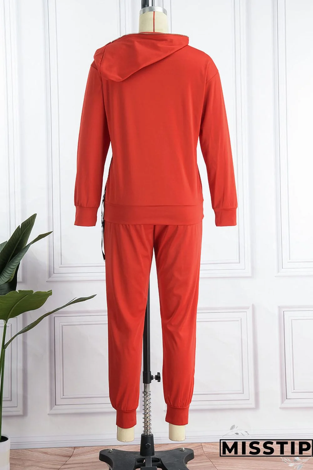 Black Casual Sportswear Print Patchwork Zipper Hooded Collar Long Sleeve Two Pieces