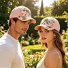 Garden Morning Baseball Cap with 55-65cm Adjustable Strap Adjustable Flowers Baseball Hat Lightweight Breathable Hats Unisex Gifts for Close People