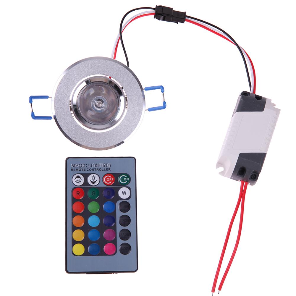

3W RGB Downlight AC85-265V Ceiling Light Lamp Spot Light w/ Remote Control, 501 Original