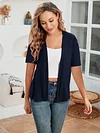 Women's Chic Spring & Summer Cardigan - Elegant Short Sleeve, Lightweight Open Front Knit - Versatile Sweater for Casual or Dressy Occasions