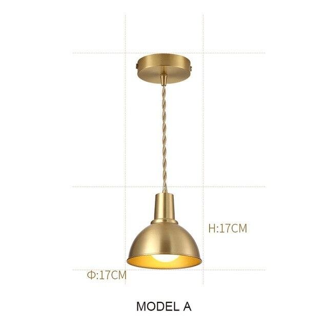 Nordic Copper LED Pendant Lights Bar Cafe Lights Ceiling For Restaurant Bedroom Living Room Industrial Lamp Modern Lampa Wiszaca