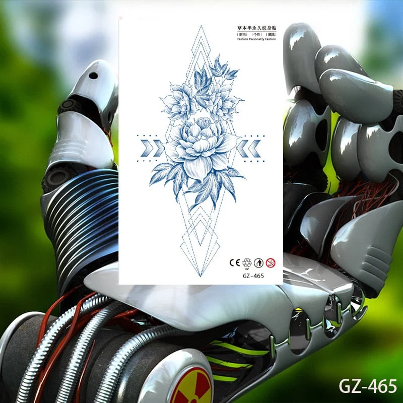 Drop Shipping Temporary Tattoo Stickers Sexy Flowers Juice Ink Lasting Girl Arm Neck Back Waist Buttocks Fake Tatoo Hot Sale DIY