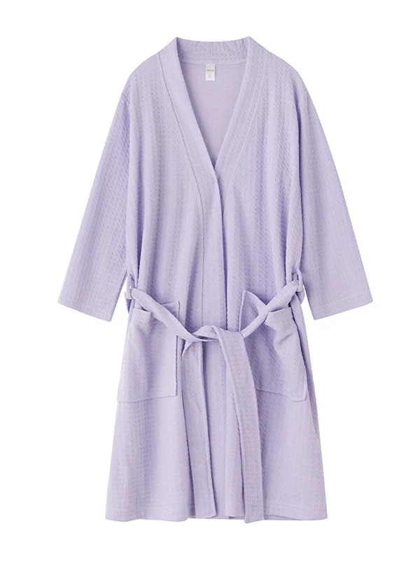 Comfortable Solid Bandage Pajama Robe