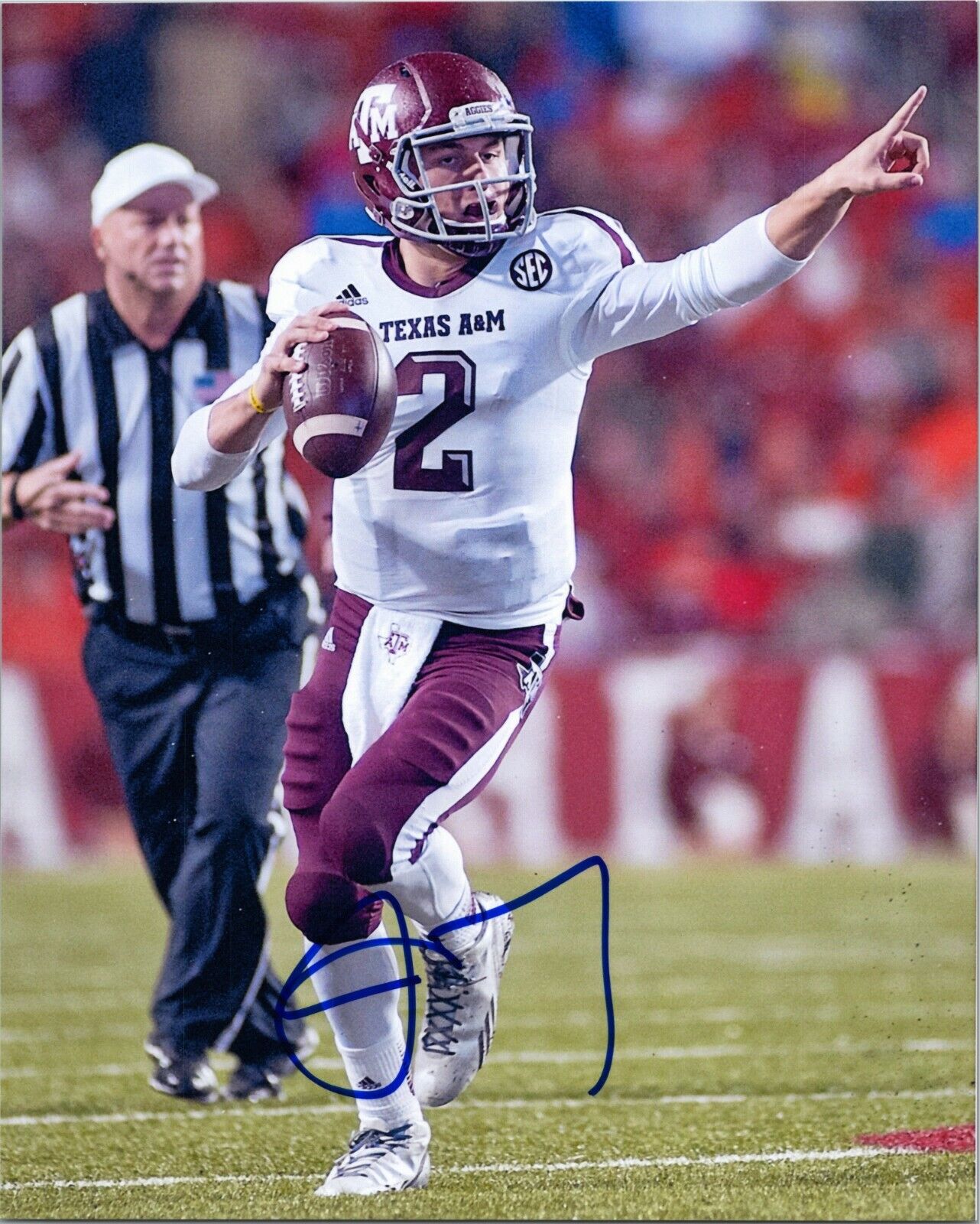 ~~ JOHNNY MANZIEL Authentic Hand-Signed TEXAS A&M