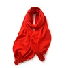 Plain Colors Tassels Unisex Scarf Team Event Anniversary Shawl