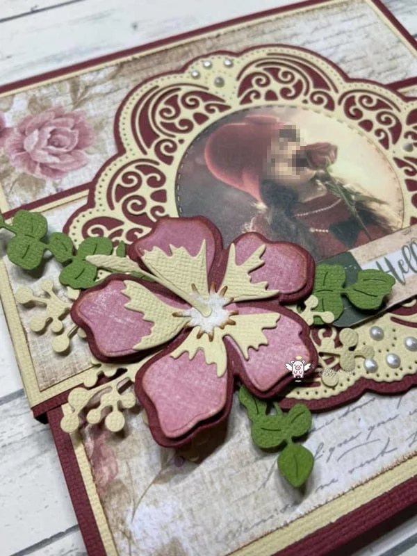 Piggy Craft metal cutting dies cut die mold Flower leaf decoration Scrapbook paper craft knife mould blade punch stencils dies