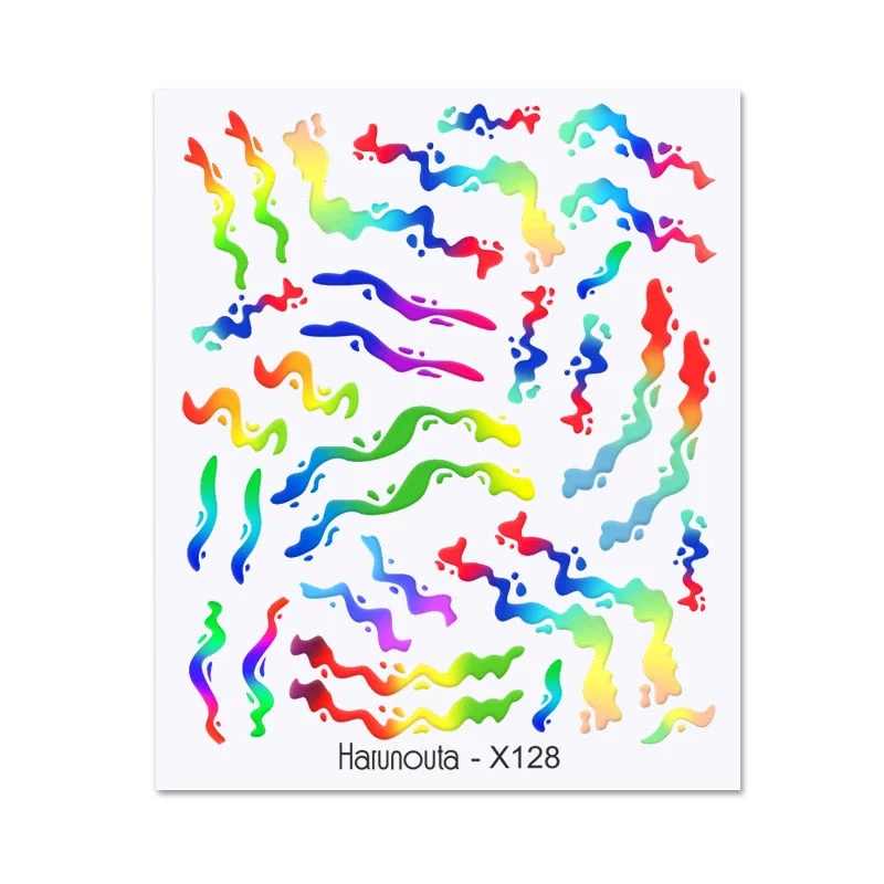 Harunouta Spring Water Nail Decal And Sticker Flower Leaf Tree Green Simple Summer DIY Slider For Manicuring Nail Art Watermark