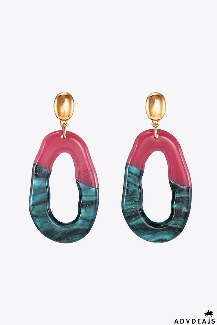 Contrast Geometric Drop Earrings