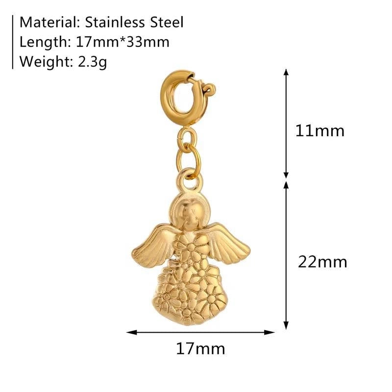 1 Piece 16 * 17mm 18*14mm 304 Stainless Steel Zircon Geometric Heart Shape Butterfly Polished Pendant Jewelry Accessories