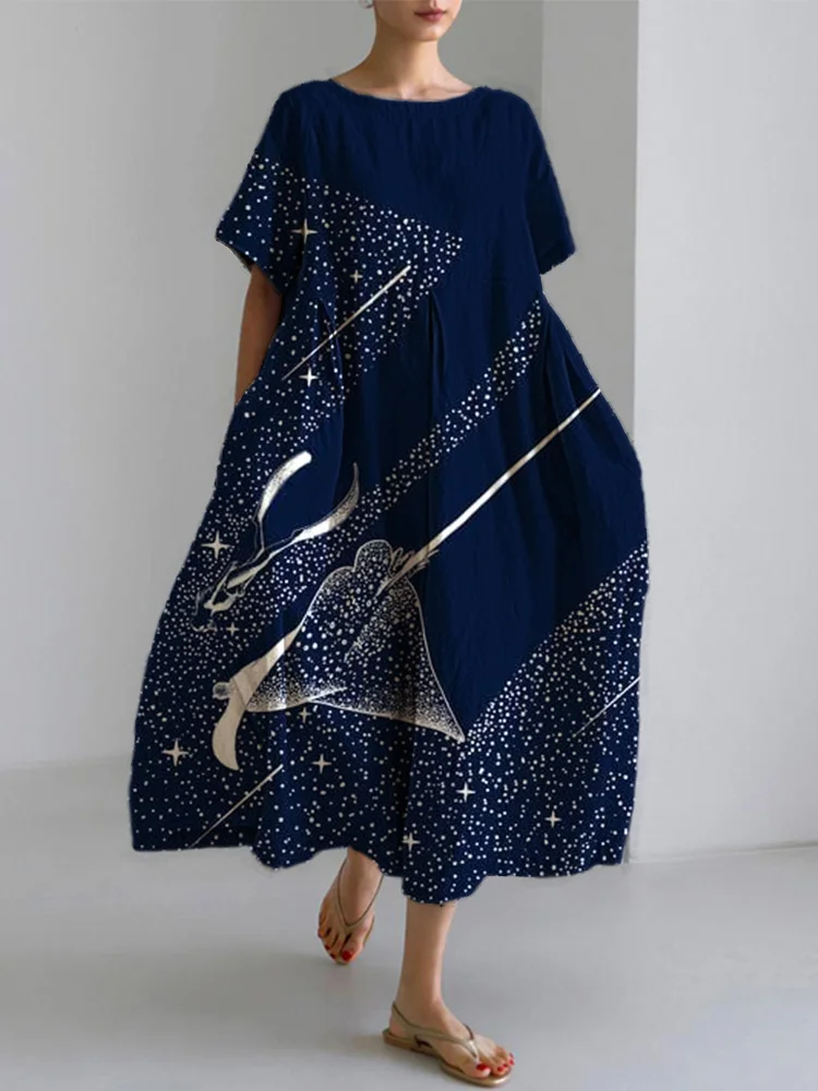 Art Galaxy Manta Linen Blend Maxi Dress