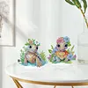 2pcs DIY Flower Crown Turtles Diamond Painting Ornaments