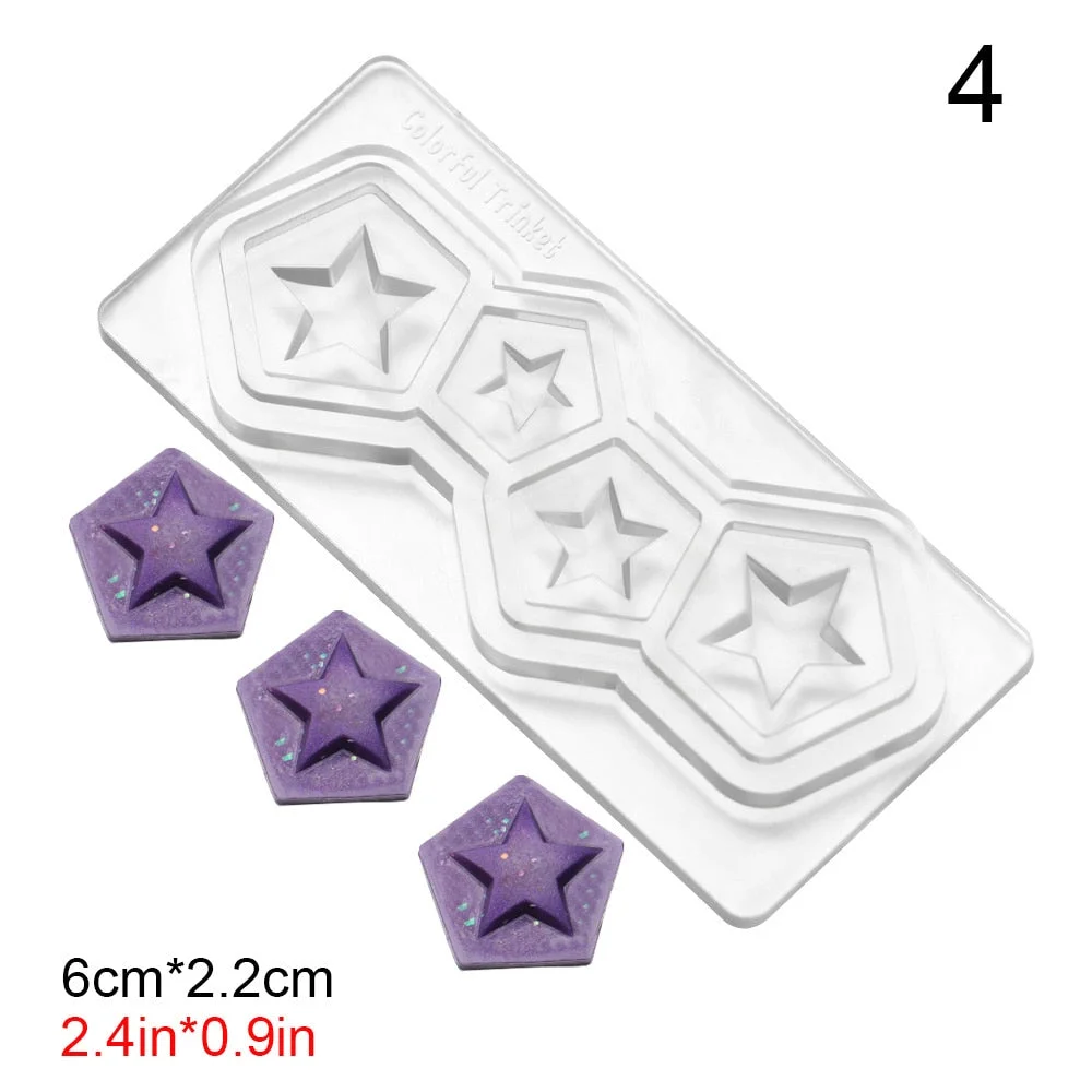 3D Nail Art Silicone Carved Mold Stone Heart Star Crystal Design Decor DIY Acrylic Nails Silicon Gel Template Nail Art Tool