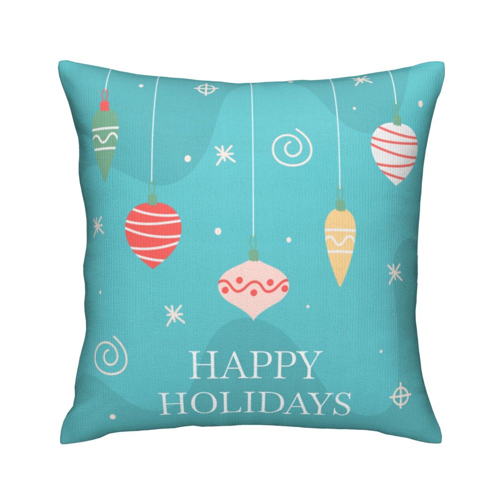 Christmas Happy Holidays Short Plush Cushion for Home Decor