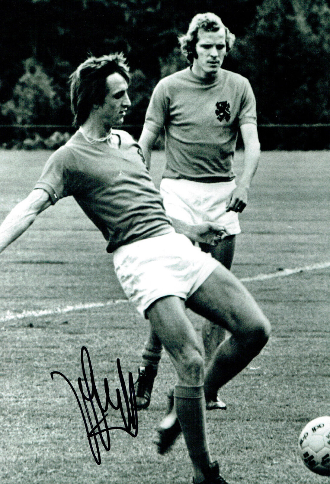 Johan CRUYFF Signed Autograph 12x8 Black & White Holland Photo Poster painting AFTAL COA