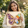 Pre-Framed 3D Rhinestones Butterfly With Artificial Flower Diamond Painting DIY Craft Kit 