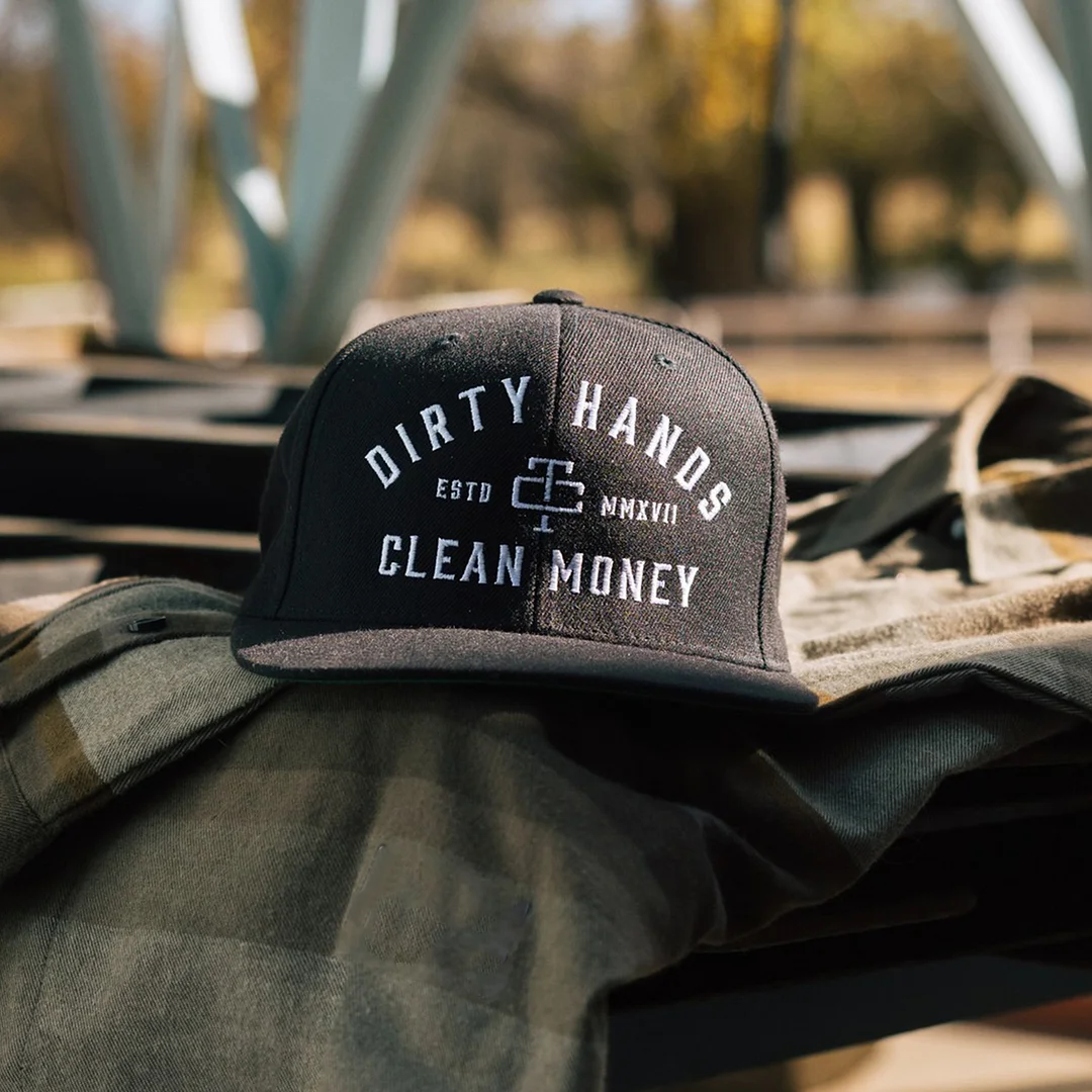 Dirty Hands Clean Money Printed Baseball Cap -  