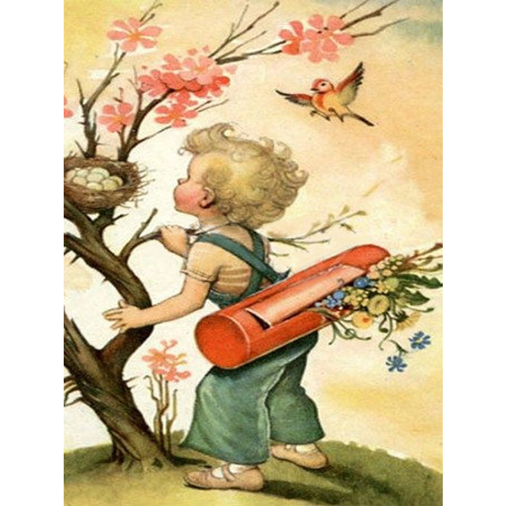 

Boy - 11CT Stamped Cross Stitch - 40*50CM, 501 Original
