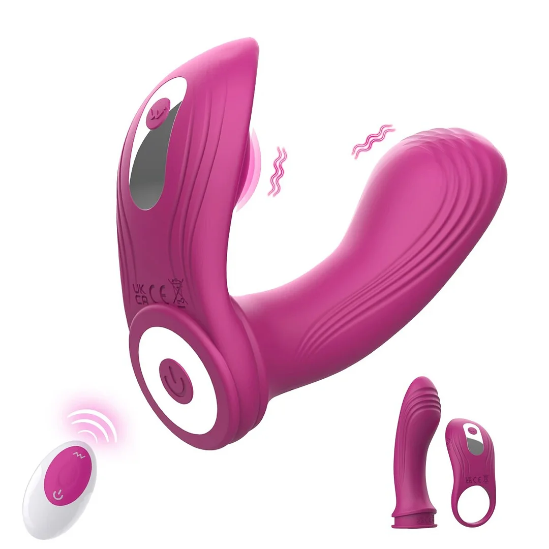 2 In 1 Invisible Wearable G-spot Vibrator Sperm Locking Ring Couple Massager Remote Control