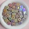 Flashing UV Plating Square Acrylic Beads DIY Bracelet Key Chain