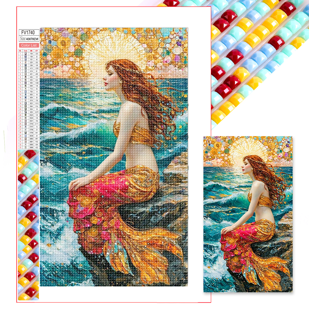 Mermaid 40*70cm(picture) full square drill diamond painting
