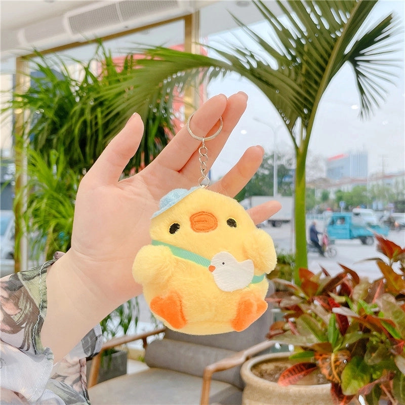 Soft Cute Chick Plush Toy Doll Pendant Keychain Backpack Hanging Ornaments Grasping Doll For Girls