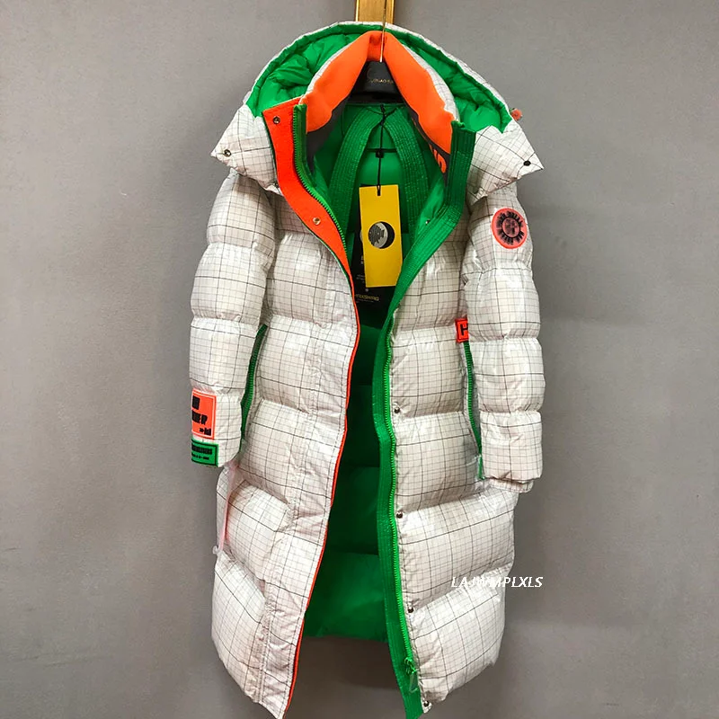 Uveng American Fashion Winter 90% White Duck Down Jacket Women Glossy Colorful Veste Femme Streetwear Thick Warm long Parkas