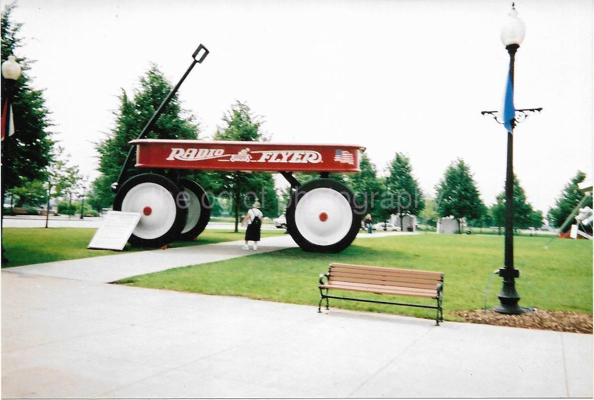 SUPER SIZED Radio Flyer FOUND Photo Poster paintingGRAPH Color WAGON Original Snapshot 012 8 F