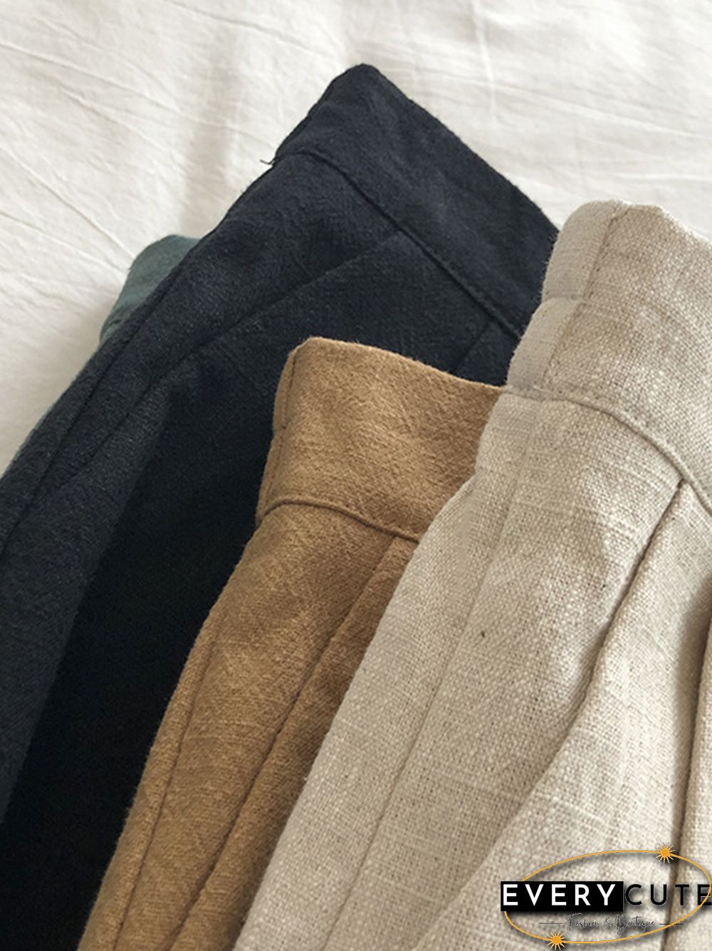 Loose Wide Leg Elasticity Pleated Solid Color Shorts