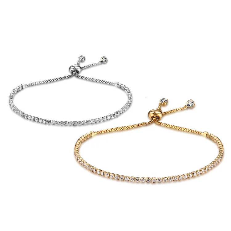 Bracelet Tennis Réglable pour Femme Bracelets Chaine pour Fille