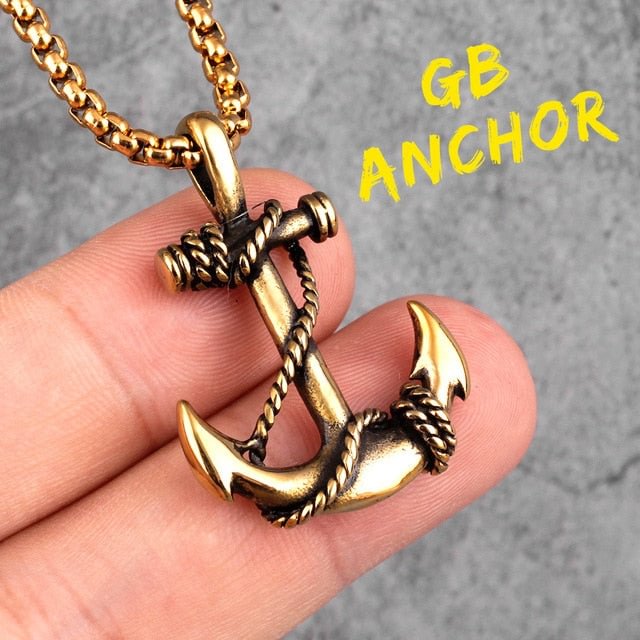 YOY-Stainless Steel Sea Anchor Sailor Man Men Necklaces