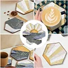 7pcs Cup Coasters Creative DIY Anti Slip Coasters Honeycomb Shape
