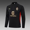 Joyfball 2024/2025 AC Milan Half-Pull Training Suit Black Jersey 1:1 Thai Quality Set