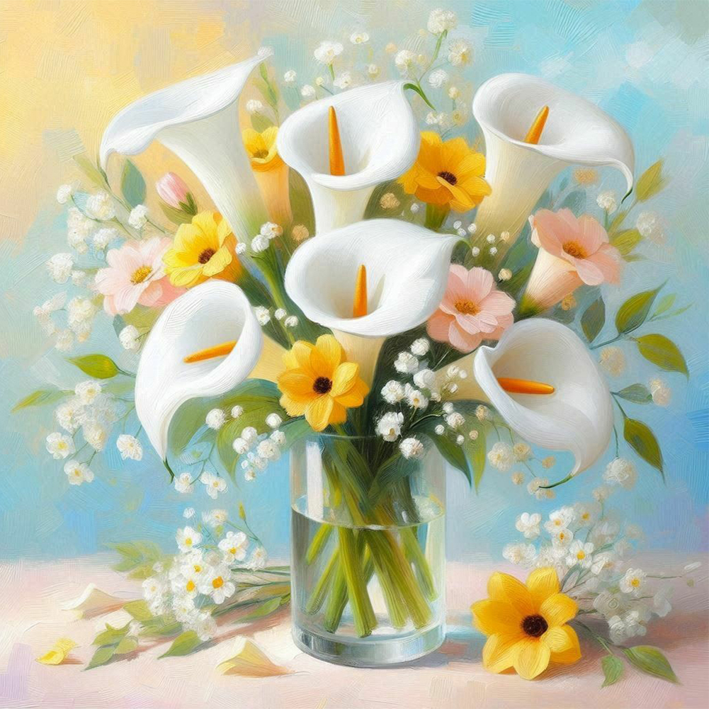 Cala Lily 30*30cm(canvas) full round drill diamond painting