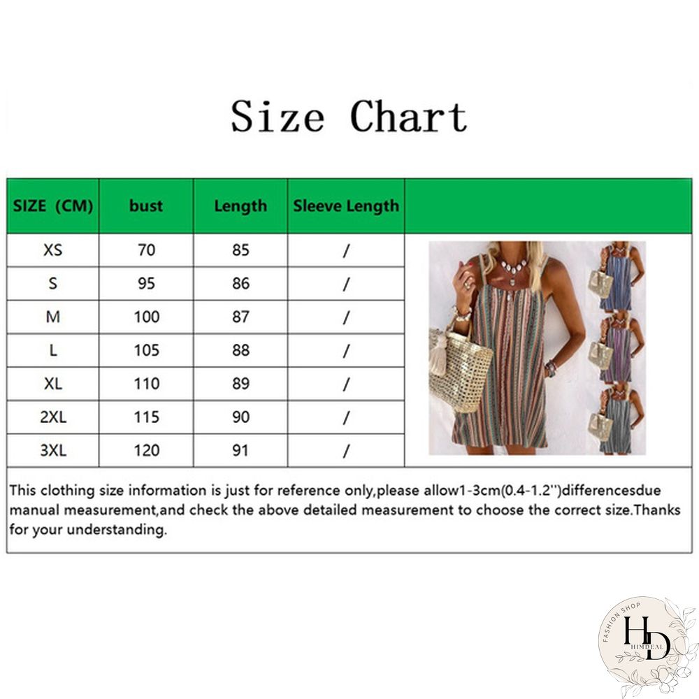 Women's Fashion Loose Casual Stripe Sleeveless Summer Dress Sling Dress Strap Dress Mini Dress
