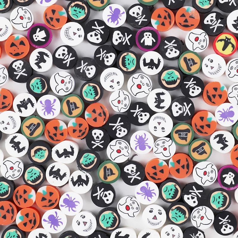 1 Pack Soft Clay Rainbow Heart Shape Beads