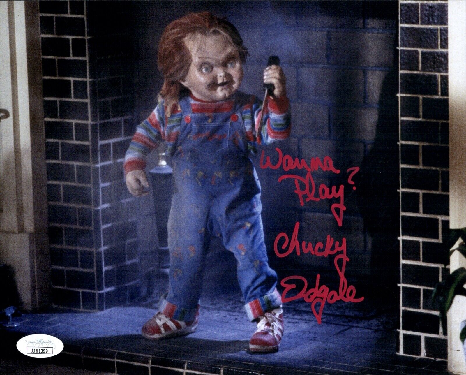 ED GALE Signed CHUCKY 8x10 Photo Poster painting Child's Play In Person Autograph JSA COA Cert