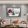 Winter Snowman And Cottage-11CT Stamped Cross Stitch 60*40cm/23.62*15.75in