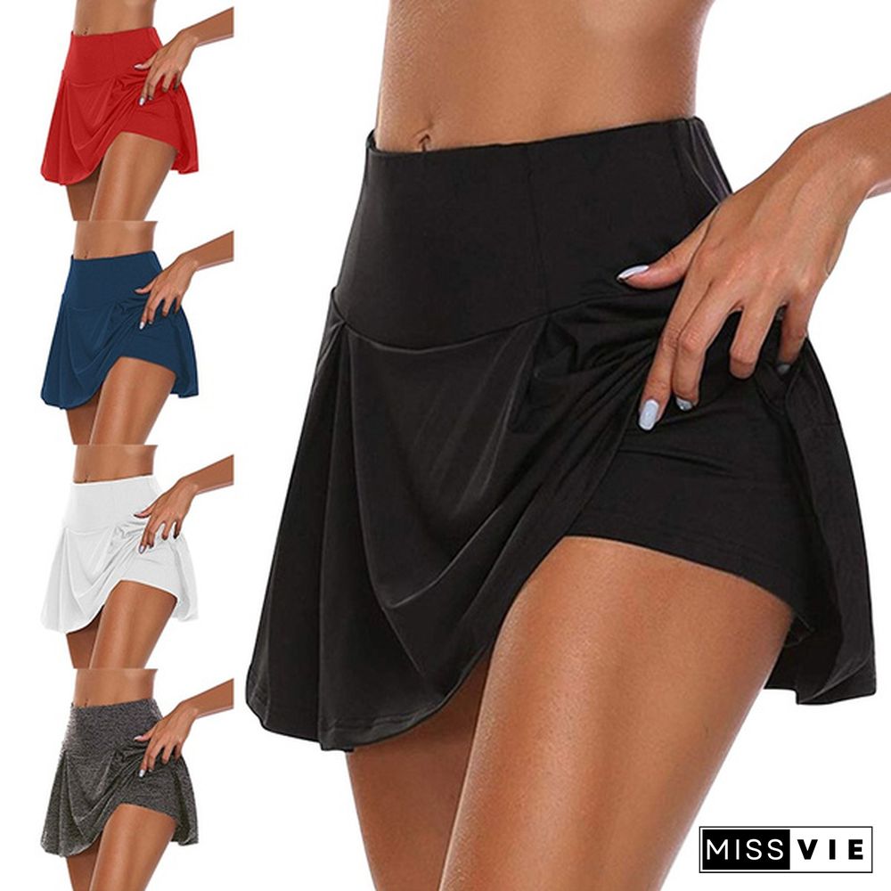 Women's Athletic Skort Running Tennis Golf Gym Sports Workout Skirt Plus Size S-5Xl