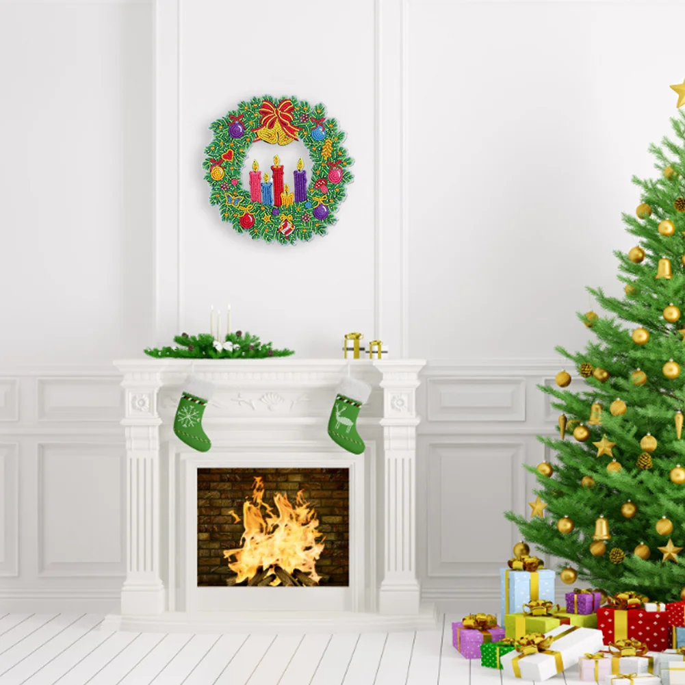 Diamond Paint Crystal Art Wreath - Candle