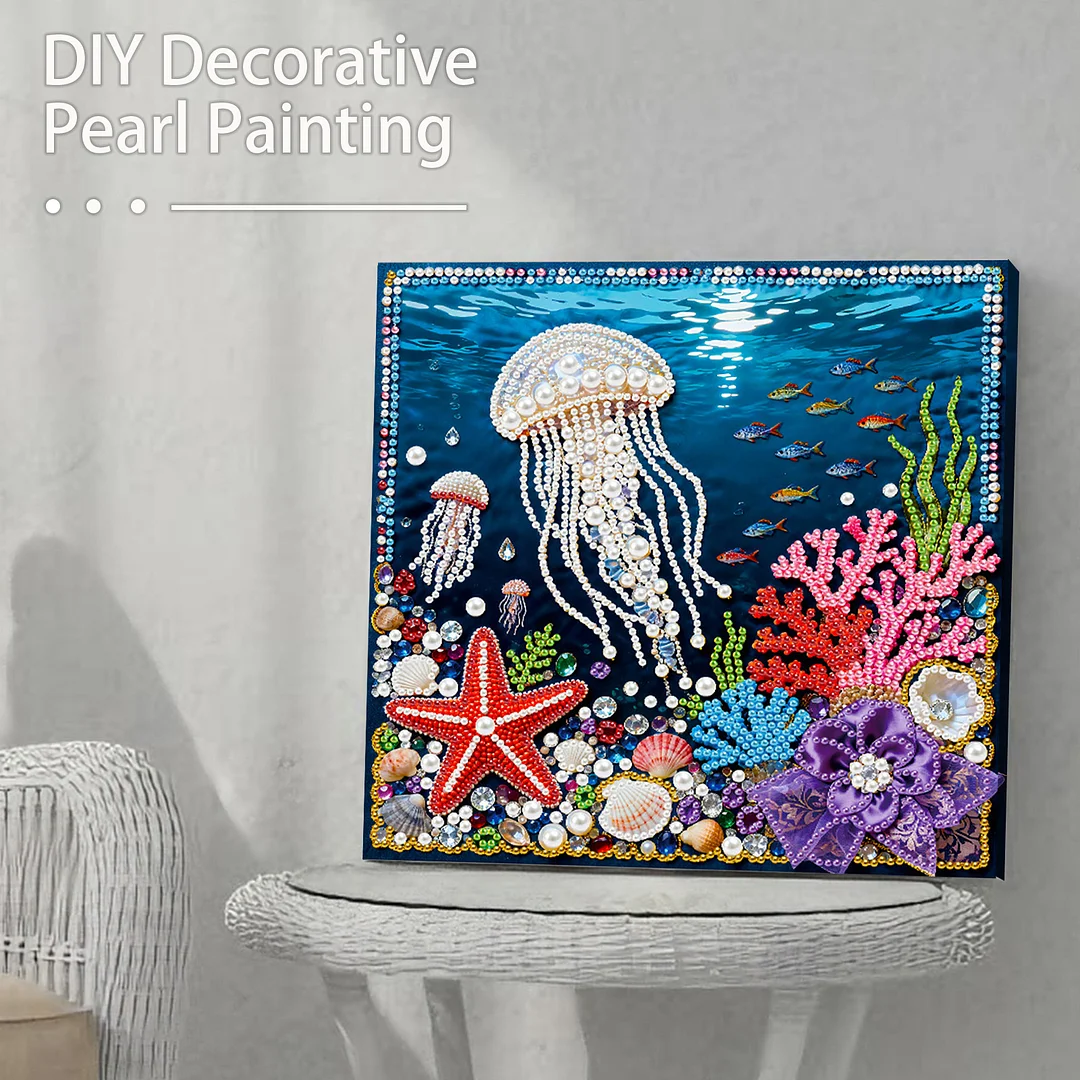 Jellyfish Art Diamond Painting Kit for Adults Home Decor 25x25cm With Frame