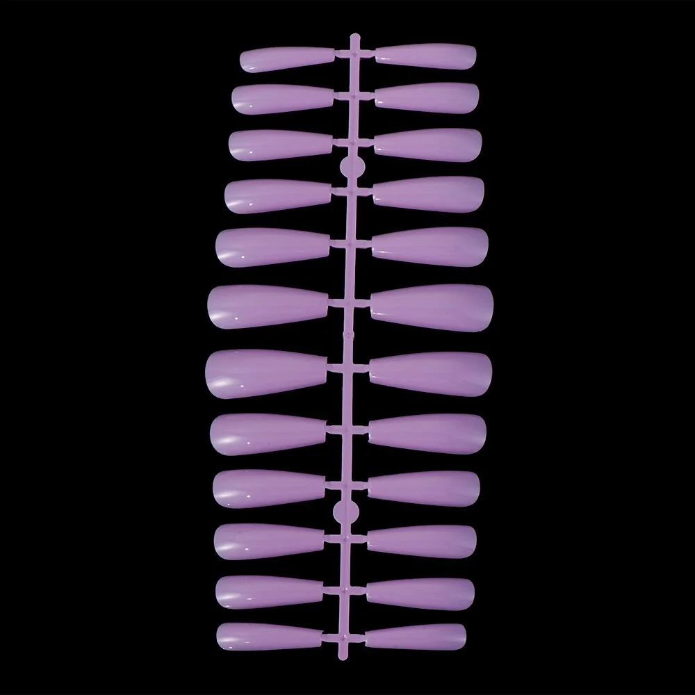 24/100pcs Shiny High-Hard Nails Long Ballerina Simple Pointed Fake Nail Extension Press on Nails Acrylic Manicure Full Nail Tips-Nail Inspo