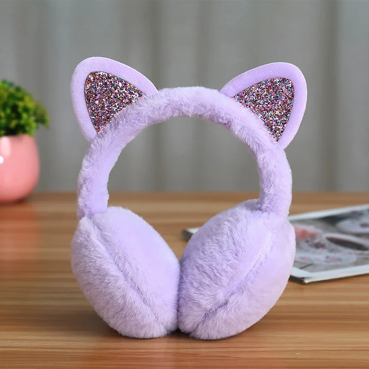 Personalized Kids Pearl Patch Warm Cat Ears Earmuffs