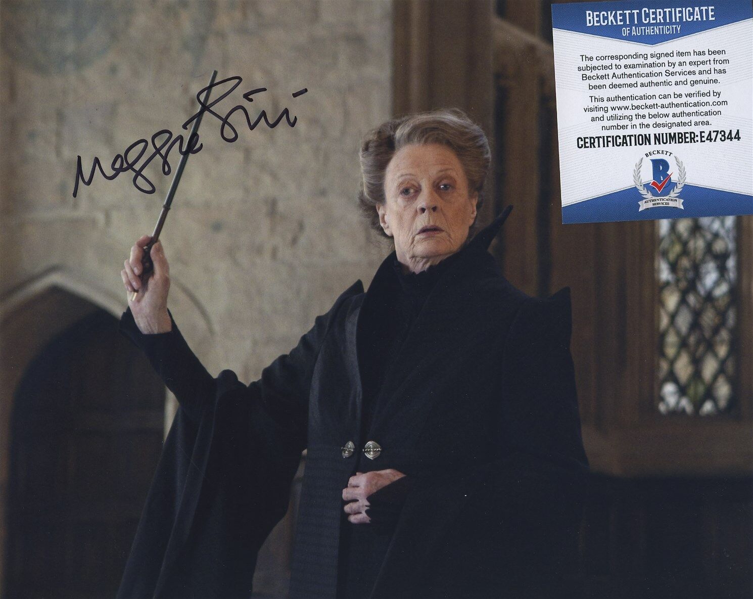 MAGGIE SMITH SIGNED AUTOGRAPHED COLOR 8X10 HARRY POTTER Photo Poster painting BECKETT BAS COA