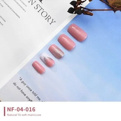 Fake Nails Art French Tips Full Cover Press with Giue Stick Display Set Clear Box Designs False Kiss Waterproof Removable-Nail Inspo