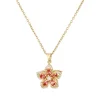 Collier pendentif fleur rotatif en Zircon