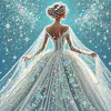 Robe de mari&eacute;e dame-peinture diamant sp&eacute;ciale partielle, 30 x 30 cm / 11,8 x 11,8 pouces