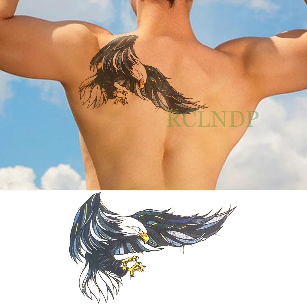 Waterproof Temporary Tattoo Sticker cool eagle wing angel Fake Tatto Flash Tatoo Lucifer Abdomen Arm tatouage for Girl Woman Man
