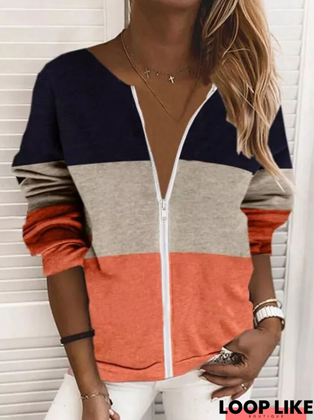 Vintage Long Sleeve Striped Top