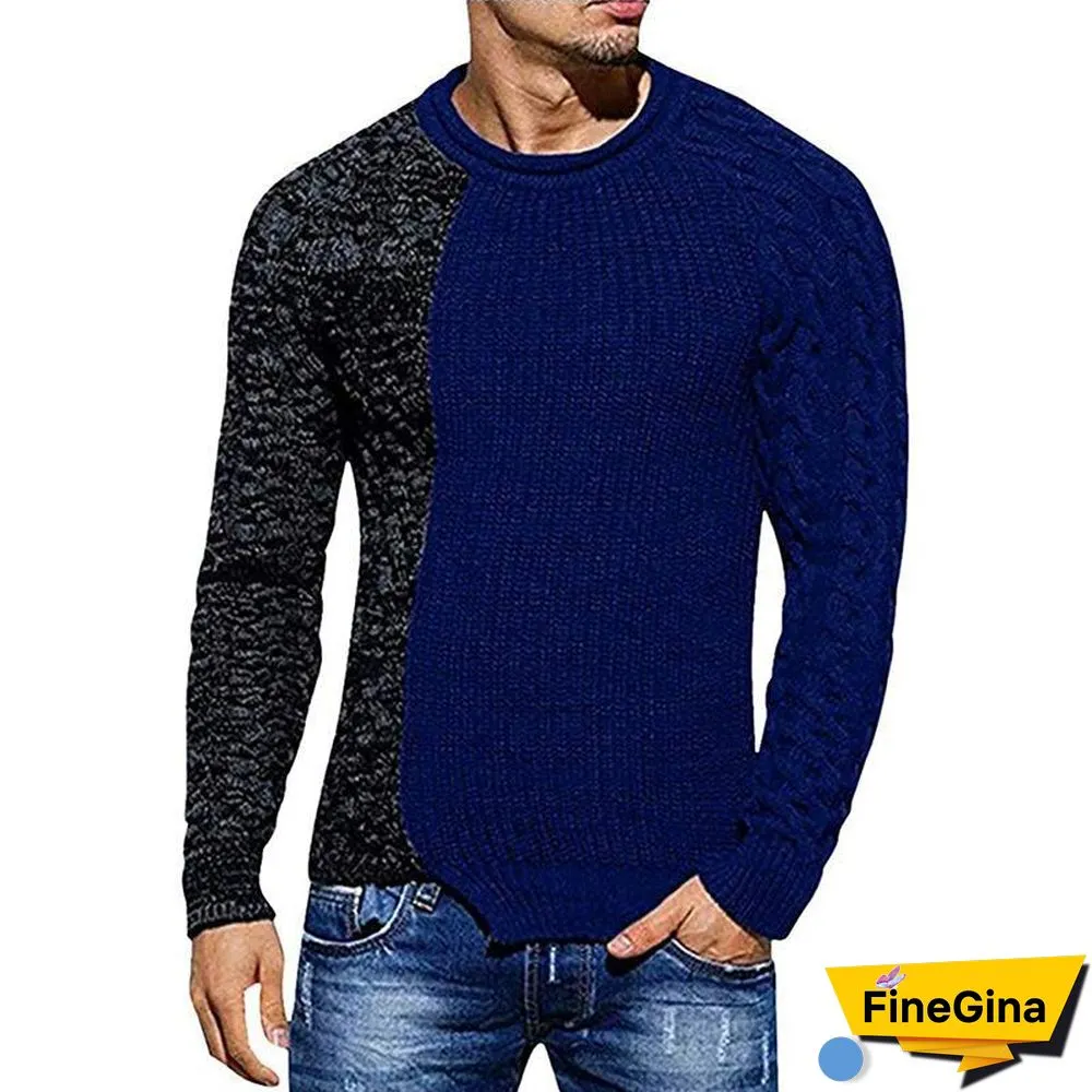Autumn And Winter New Casual Men's Low Round Collar Sweater