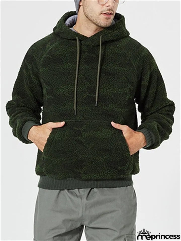 Men's Casual Hooded Camouflage Print Loose Winter Sweatshirt